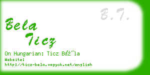 bela ticz business card